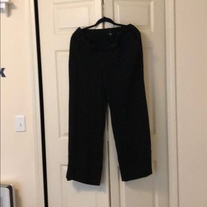 Wide-leg black dress pants